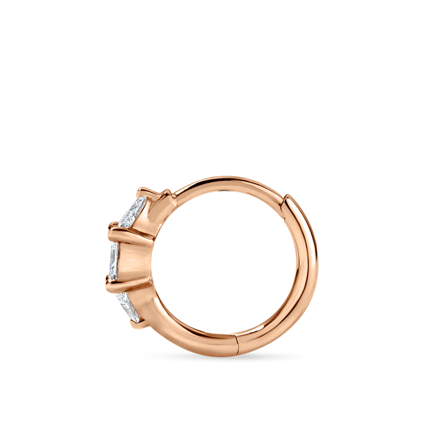 3mm Diamond Princess Triangle Hoop Earring (Non-Rotating) - Image 28