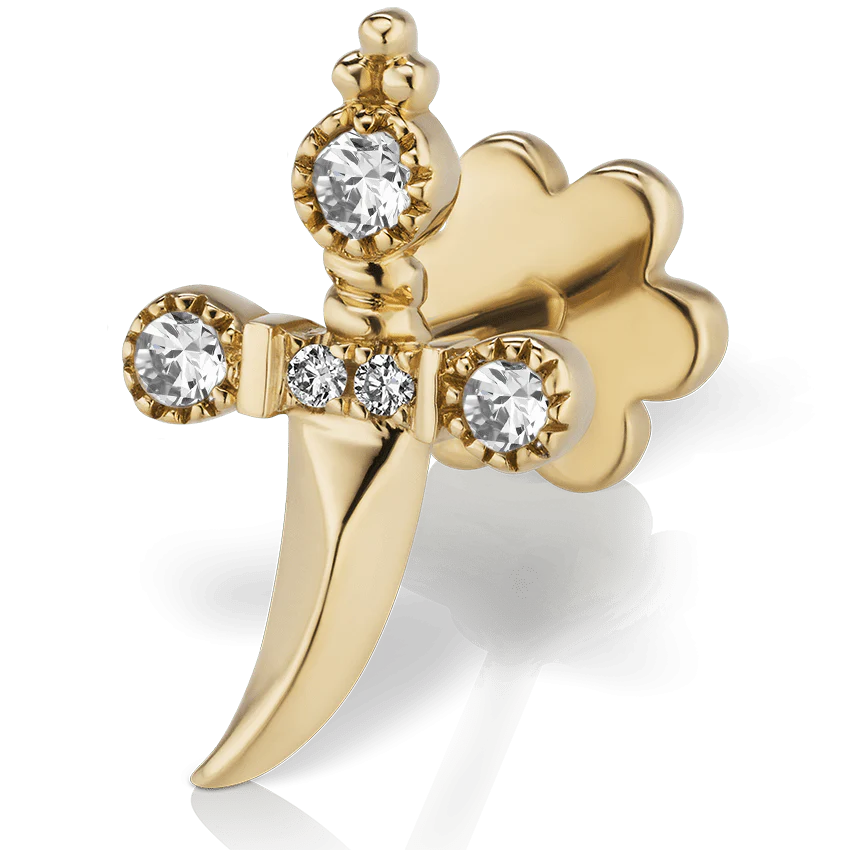 Diamond Trinity Hilt Dagger Threaded Stud - Image 4