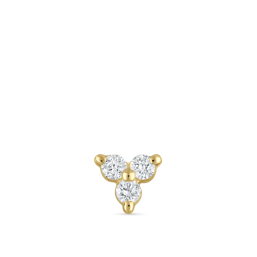 Diamond Trinity Stud Earring - Image 10