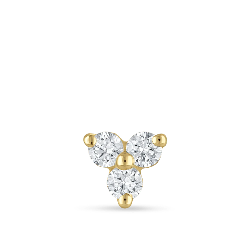 Diamond Trinity Threaded Stud Earring - Image 15