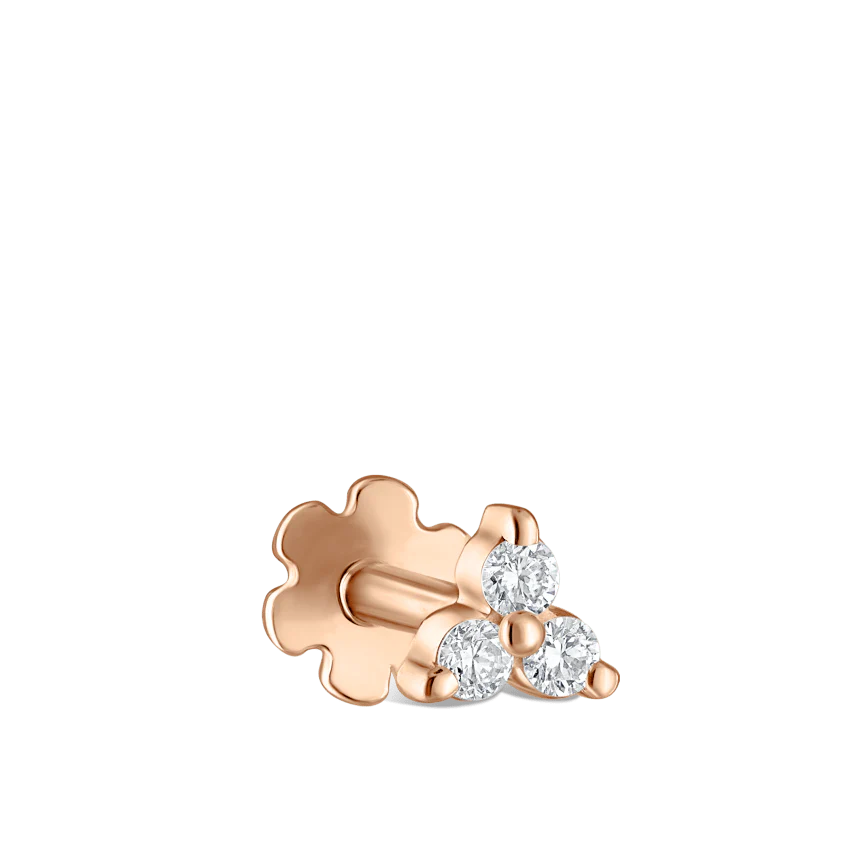Diamond Trinity Threaded Stud Earring - Image 16
