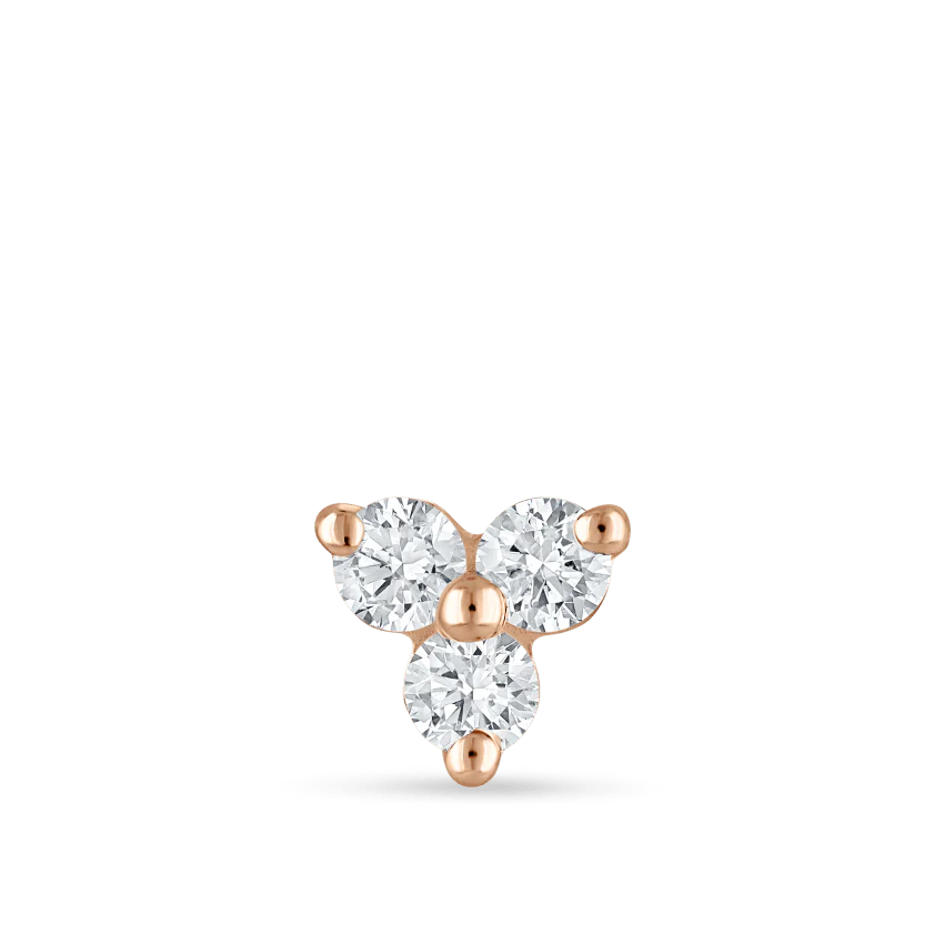 Diamond Trinity Threaded Stud Earring - Image 22