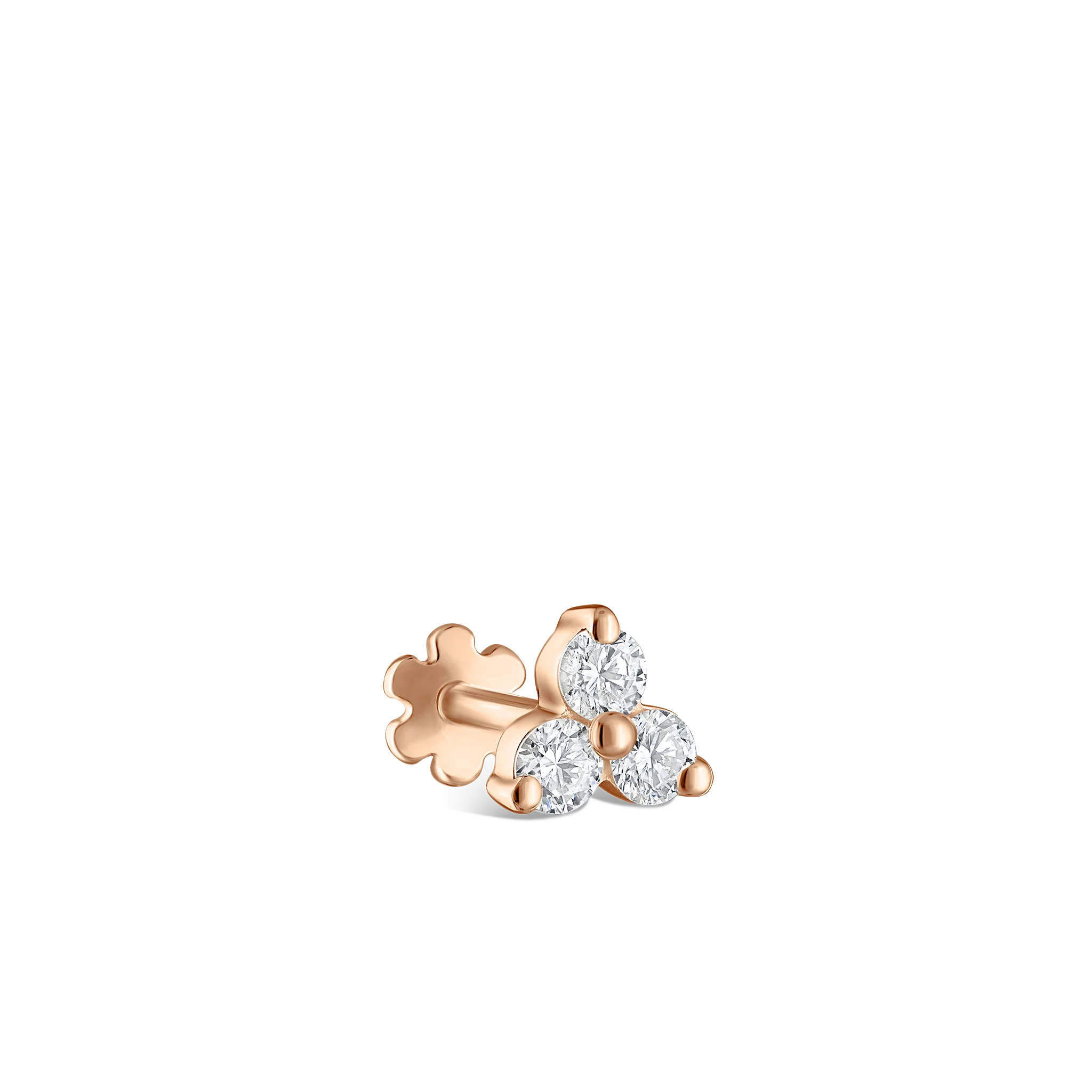 Diamond Trinity Threaded Stud Earring - Image 26