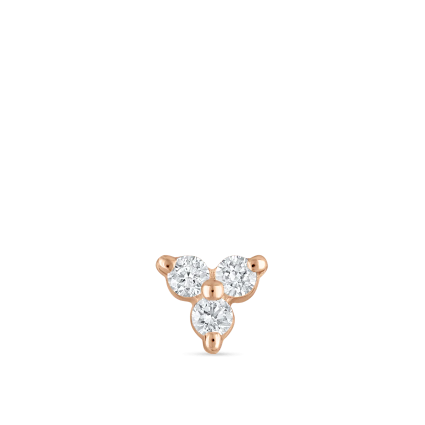 Diamond Trinity Threaded Stud Earring With Titanium Backing - Image 19