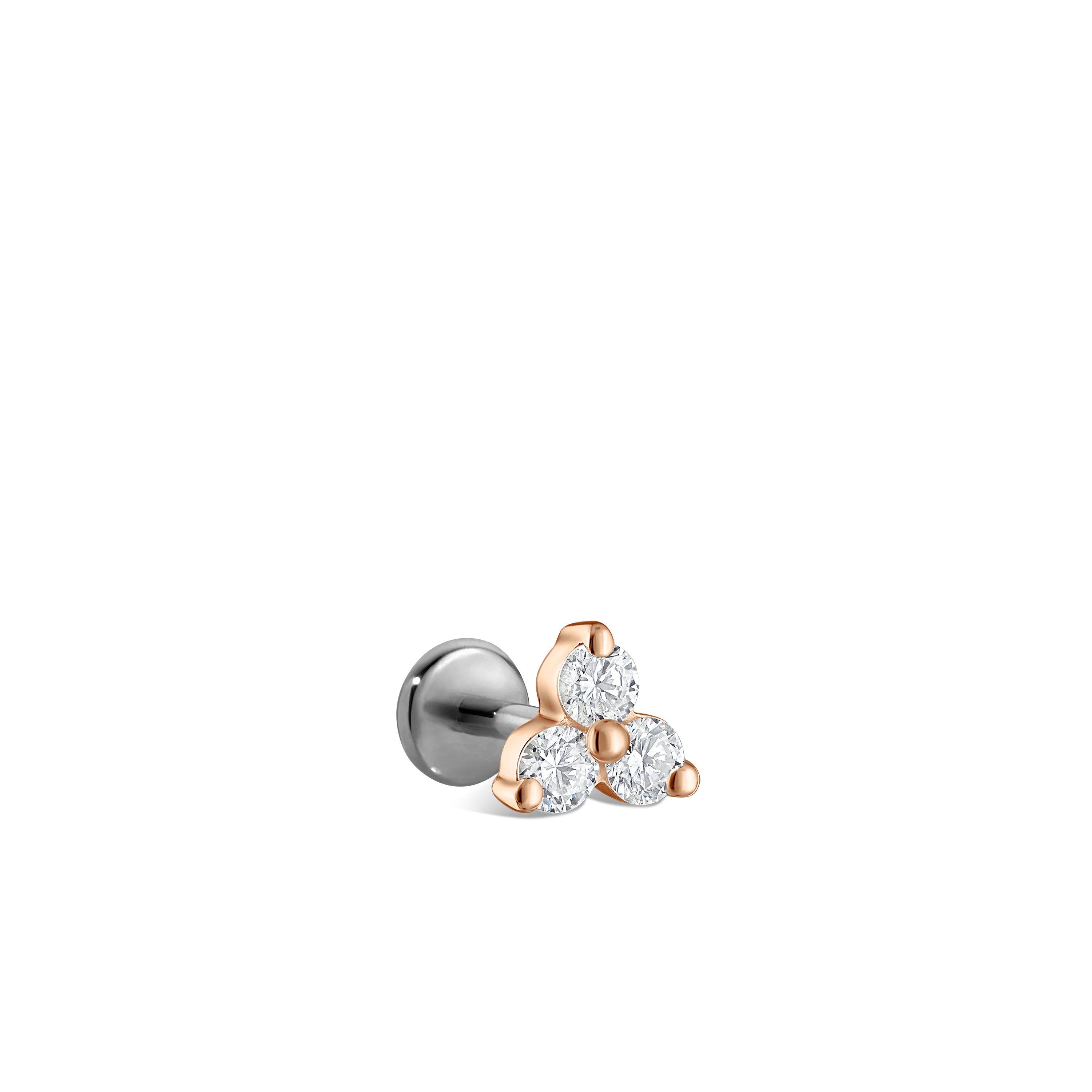 Diamond Trinity Threaded Stud Earring With Titanium Backing - Image 28