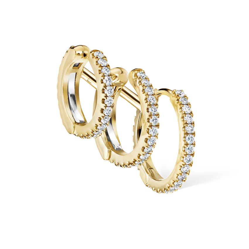 Diamond Triple Linked Eternity Hoop Earring and Cuffs - Image 19