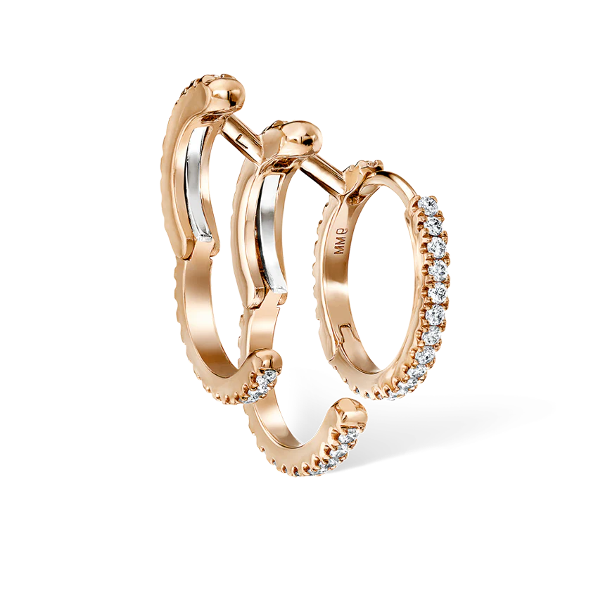 Diamond Triple Linked Eternity Hoop Earring and Cuffs - Image 31