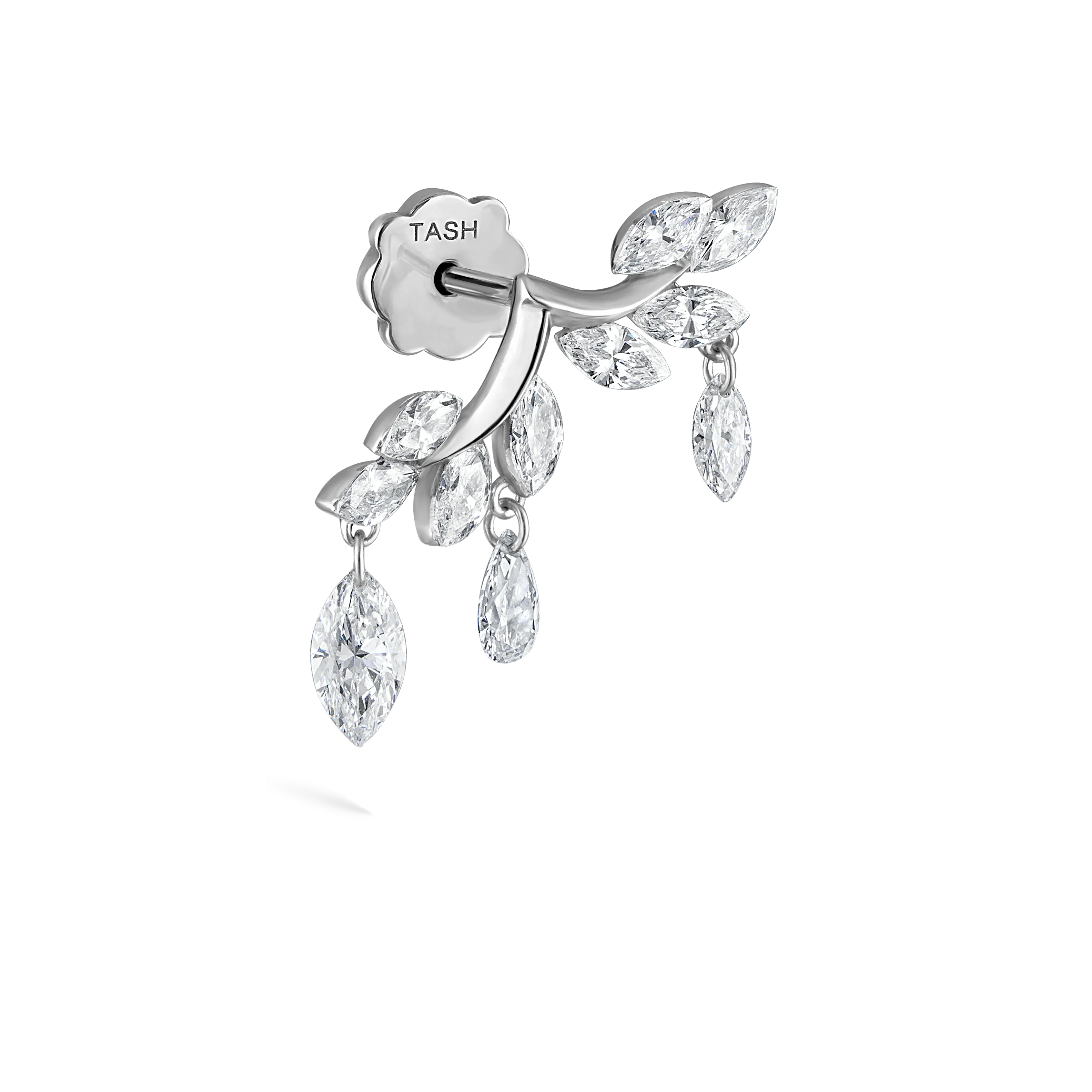 Diamond Vine Garland Threaded Stud Earring - Image 17