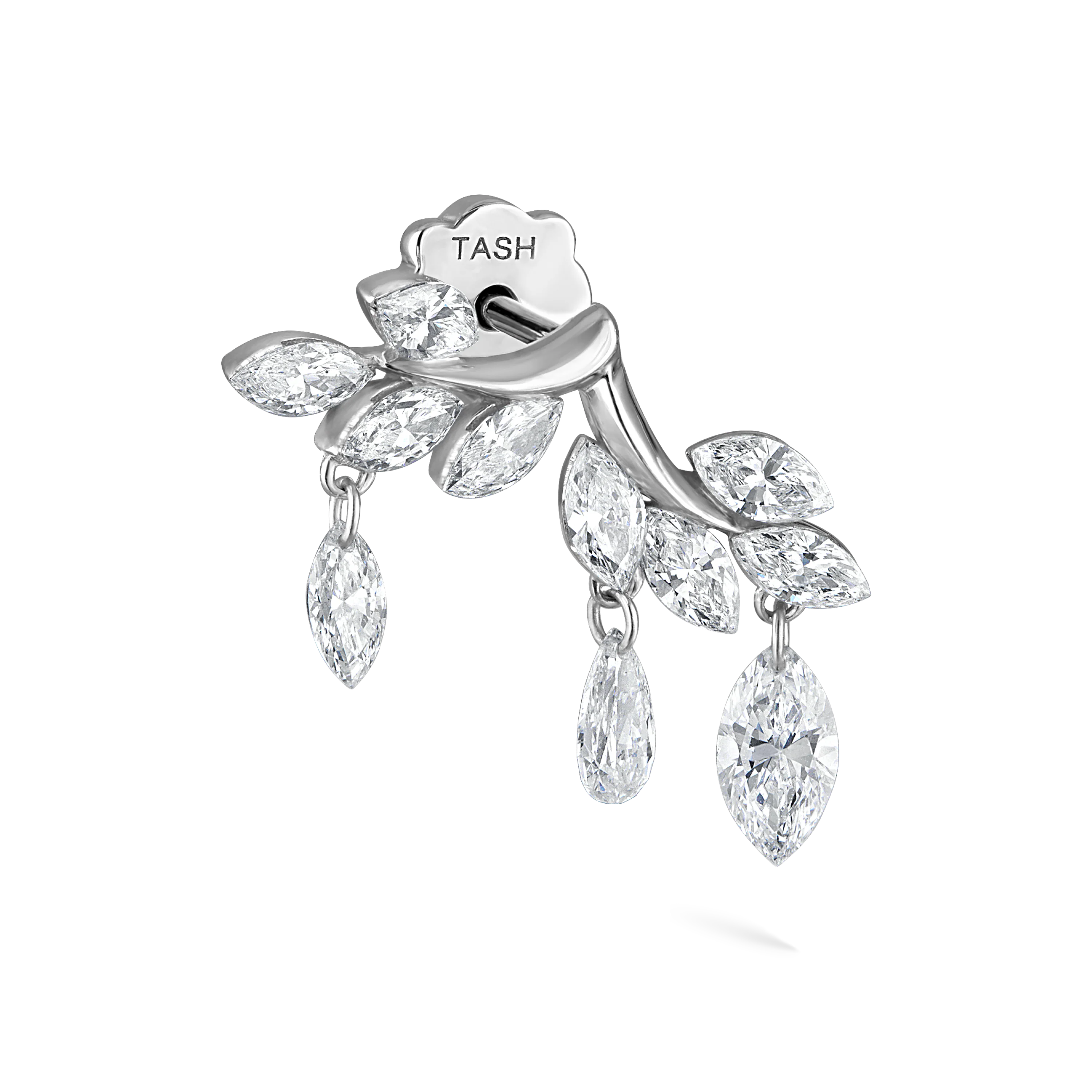 Diamond Vine Garland Threaded Stud Earring - Image 18