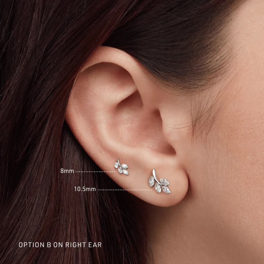Diamond Vine Threaded Stud Earring - Image 15