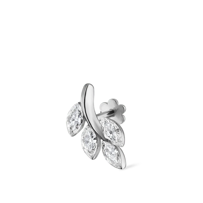 Diamond Vine Threaded Stud Earring - Image 9