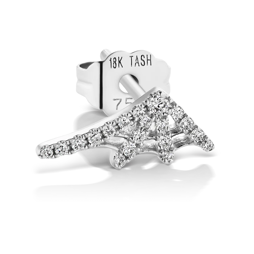 Diamond Web Stud Earring - Image 5