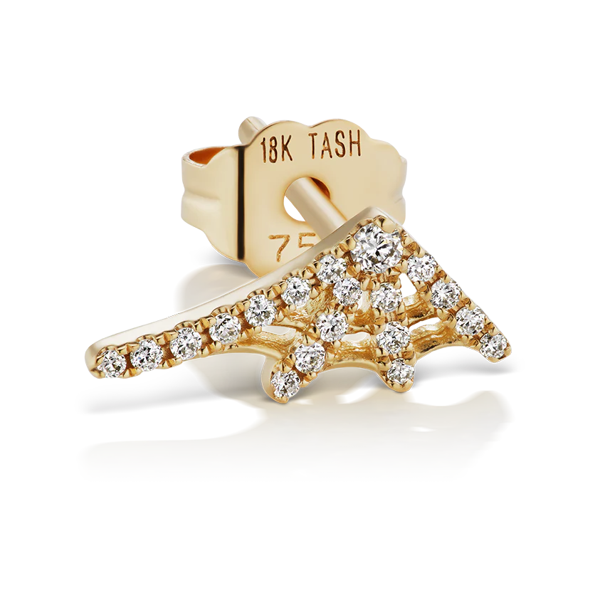 Diamond Web Stud Earring - Image 9