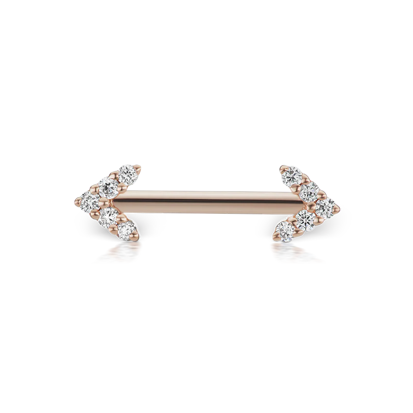 Double Diamond Arrow Nipple Barbell - Image 104