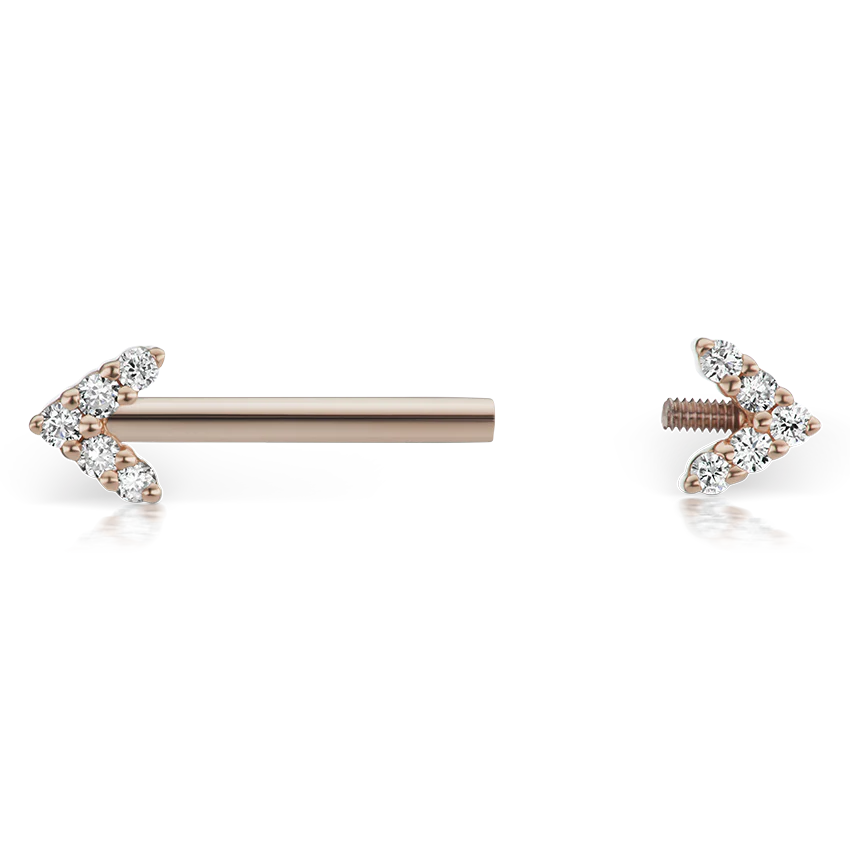 Double Diamond Arrow Nipple Barbell - Image 107