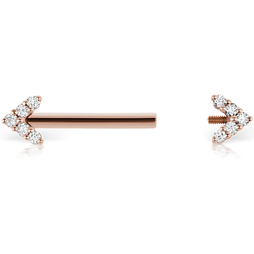 Double Diamond Arrow Nipple Barbell - Image 129