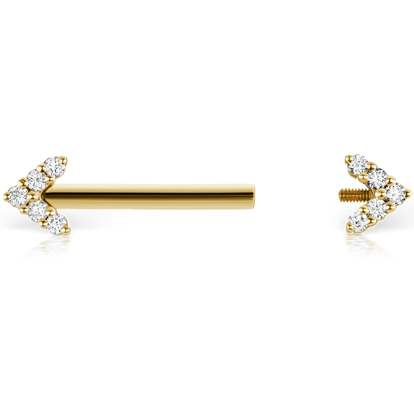 Double Diamond Arrow Nipple Barbell - Image 51
