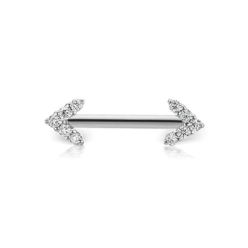 Double Diamond Arrow Nipple Barbell - Image 6