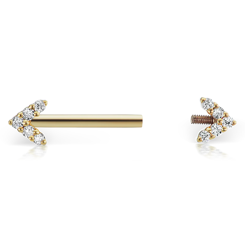 Double Diamond Arrow Nipple Barbell - Image 81