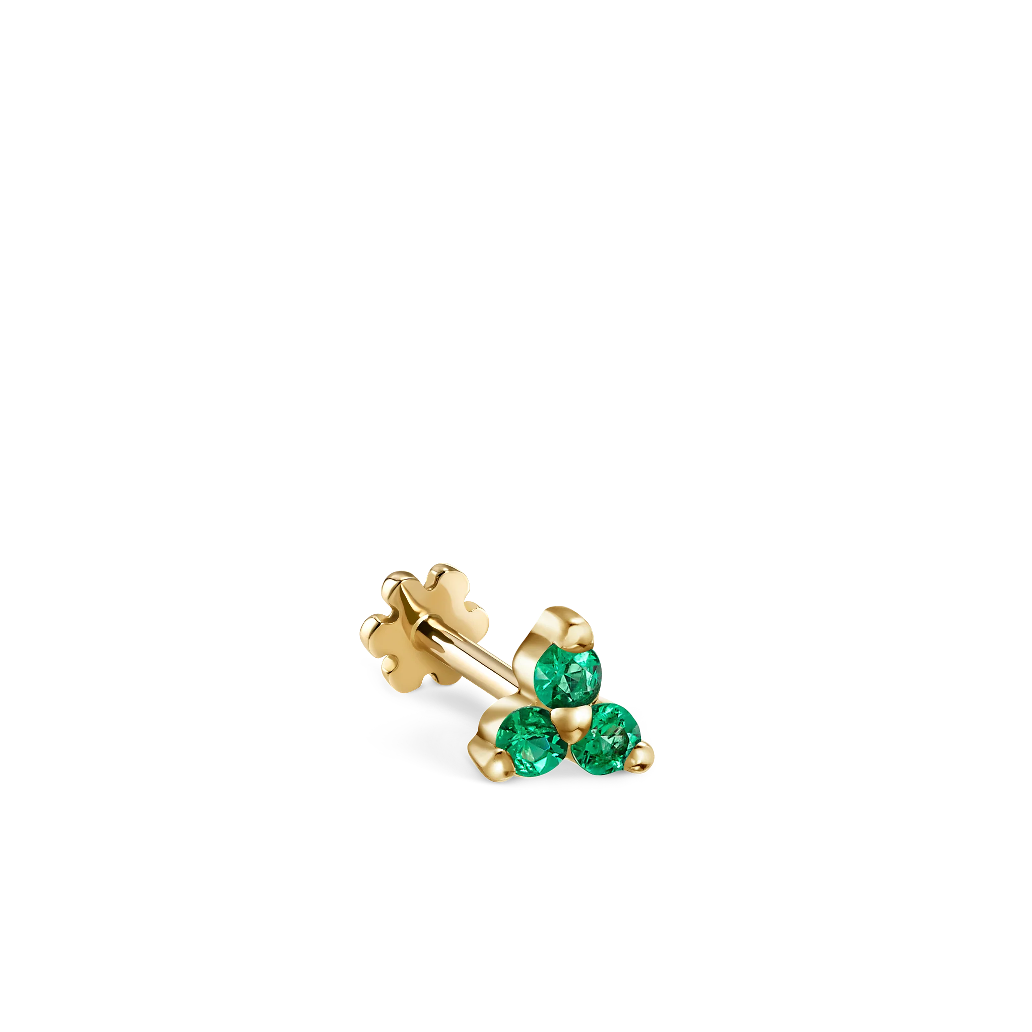 Emerald Trinity Threaded Stud Earring - Image 4