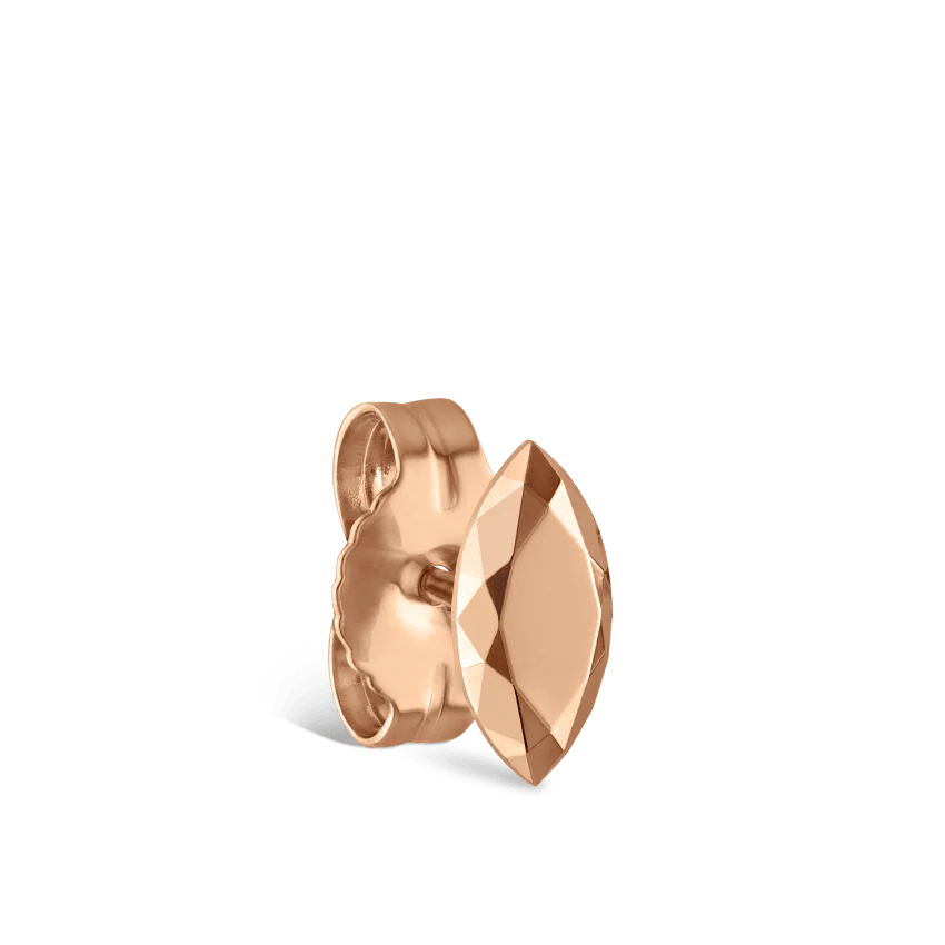 Faceted Gold Marquise Stud Earring - Image 7
