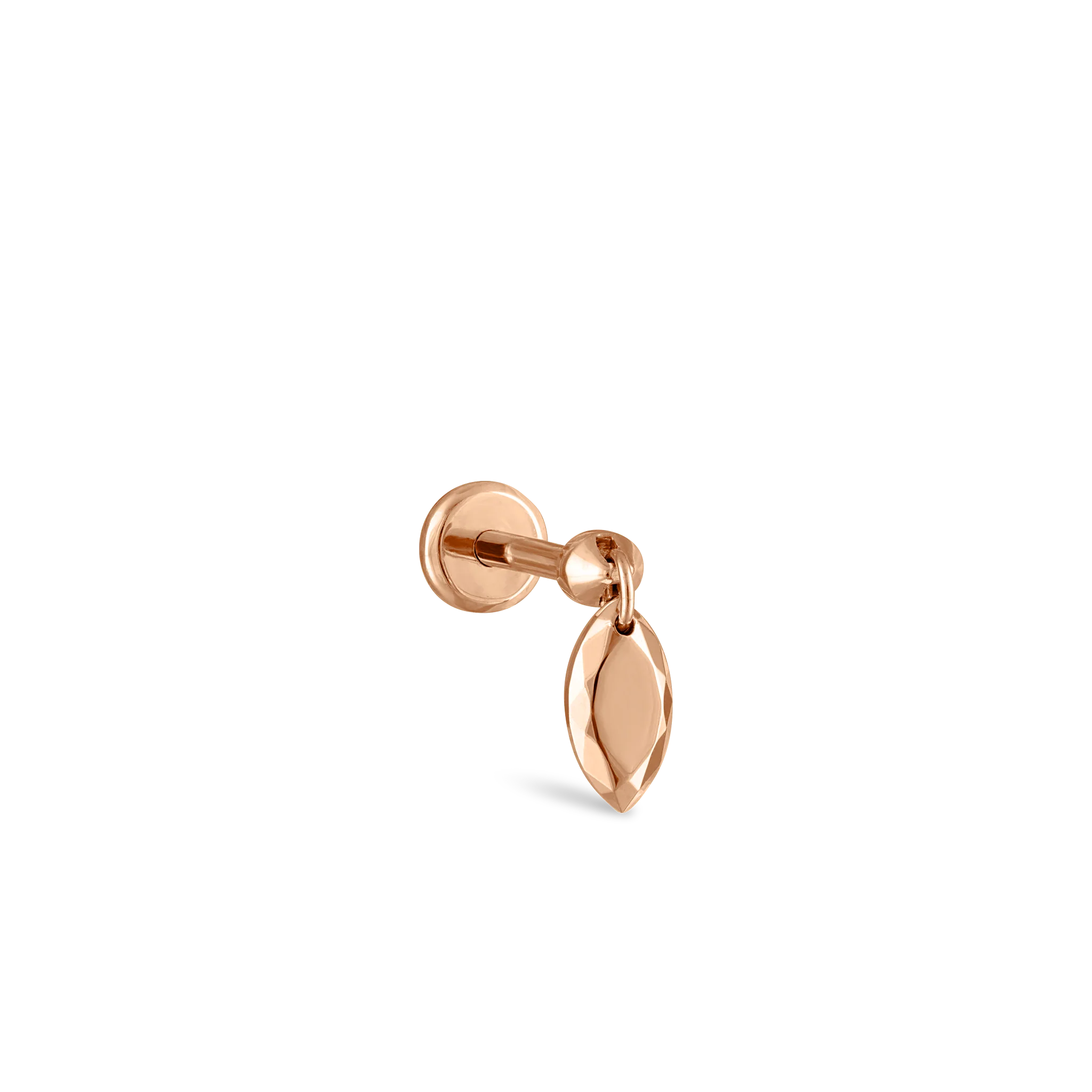 Faceted Gold Marquise Threaded Charm Earring - Image 48
