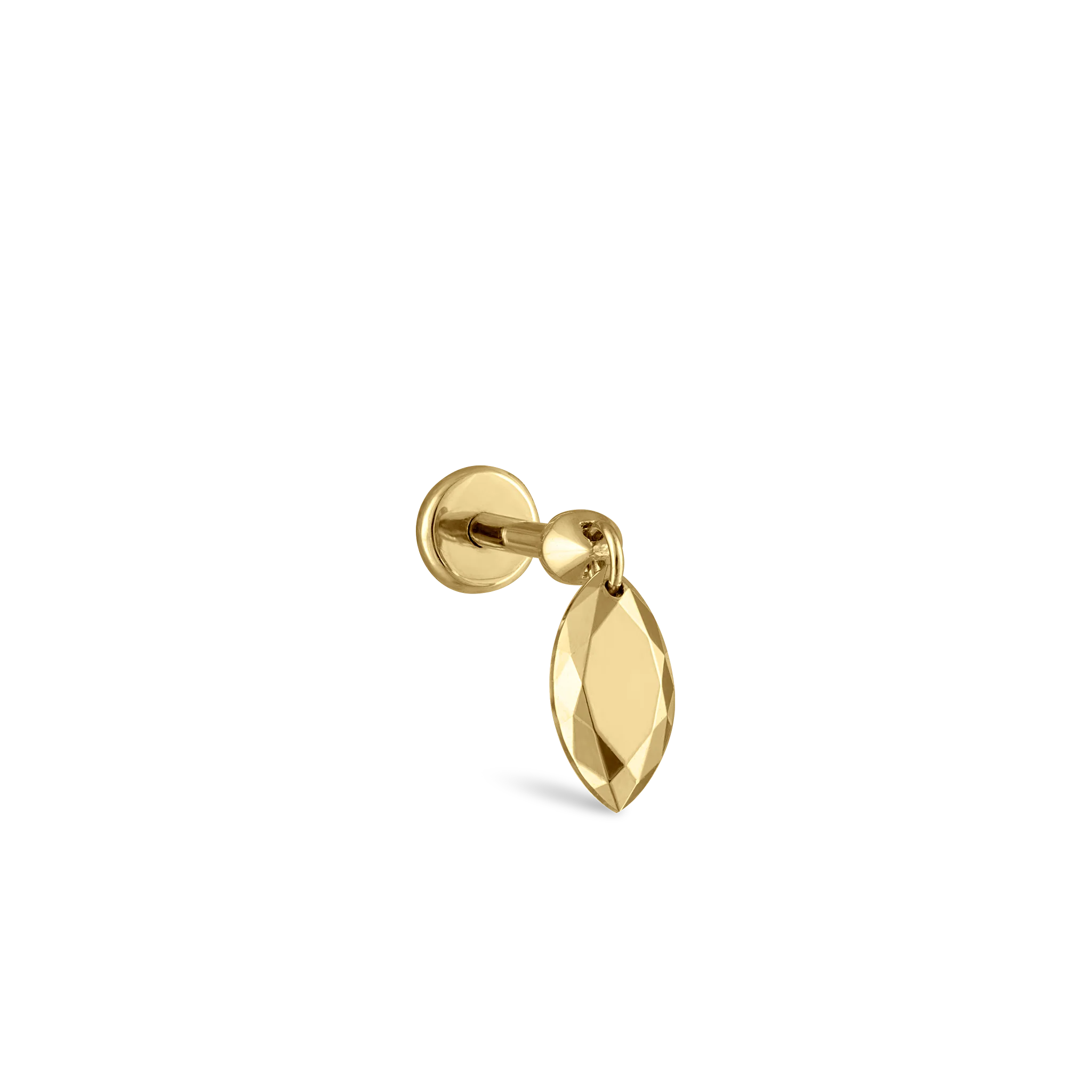 Faceted Gold Marquise Threaded Charm Earring - Image 53