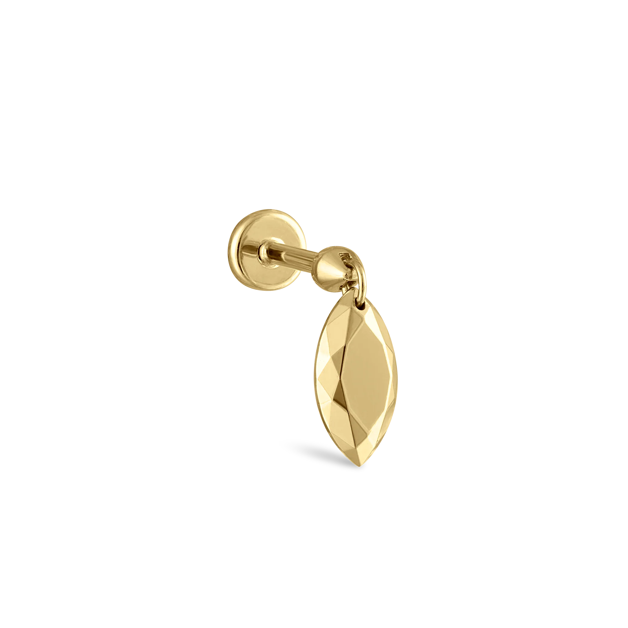 Faceted Gold Marquise Threaded Charm Earring - Image 56