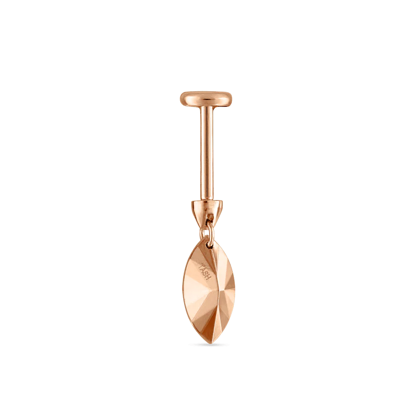 Faceted Gold Marquise Threaded Charm Earring With Titanium Backing - Image 44