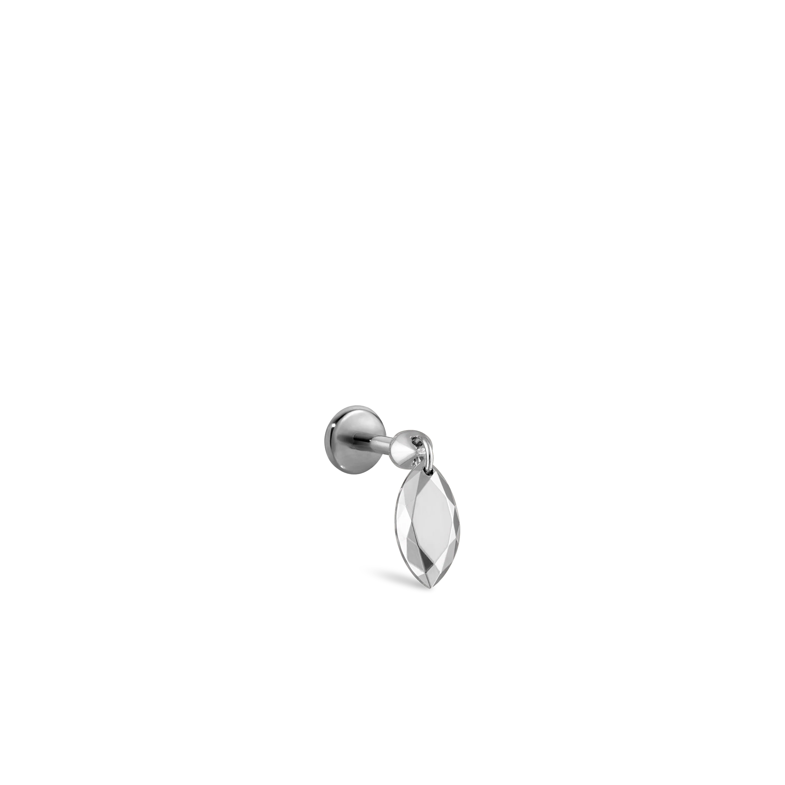 Faceted Gold Marquise Threaded Charm Earring With Titanium Backing - Image 52