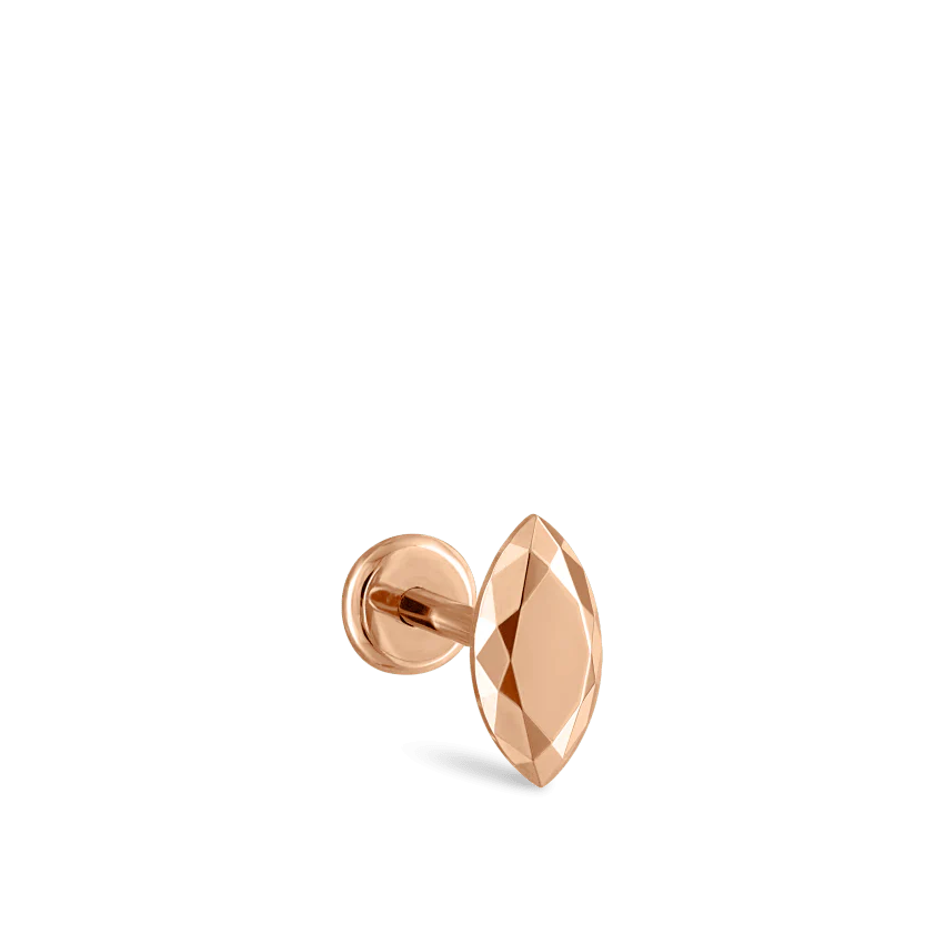 Faceted Gold Marquise Threaded Stud Earring - Image 36