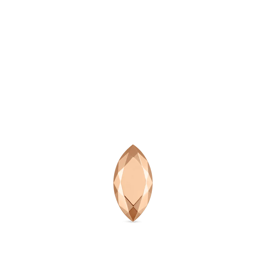 Faceted Gold Marquise Threaded Stud Earring - Image 37