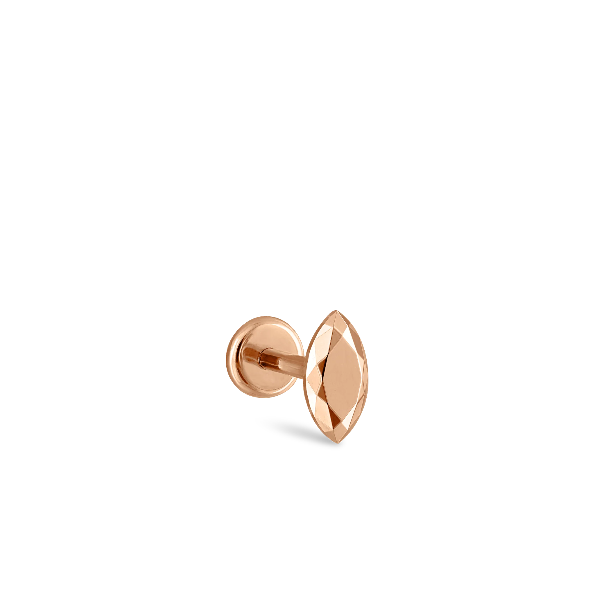 Faceted Gold Marquise Threaded Stud Earring - Image 45