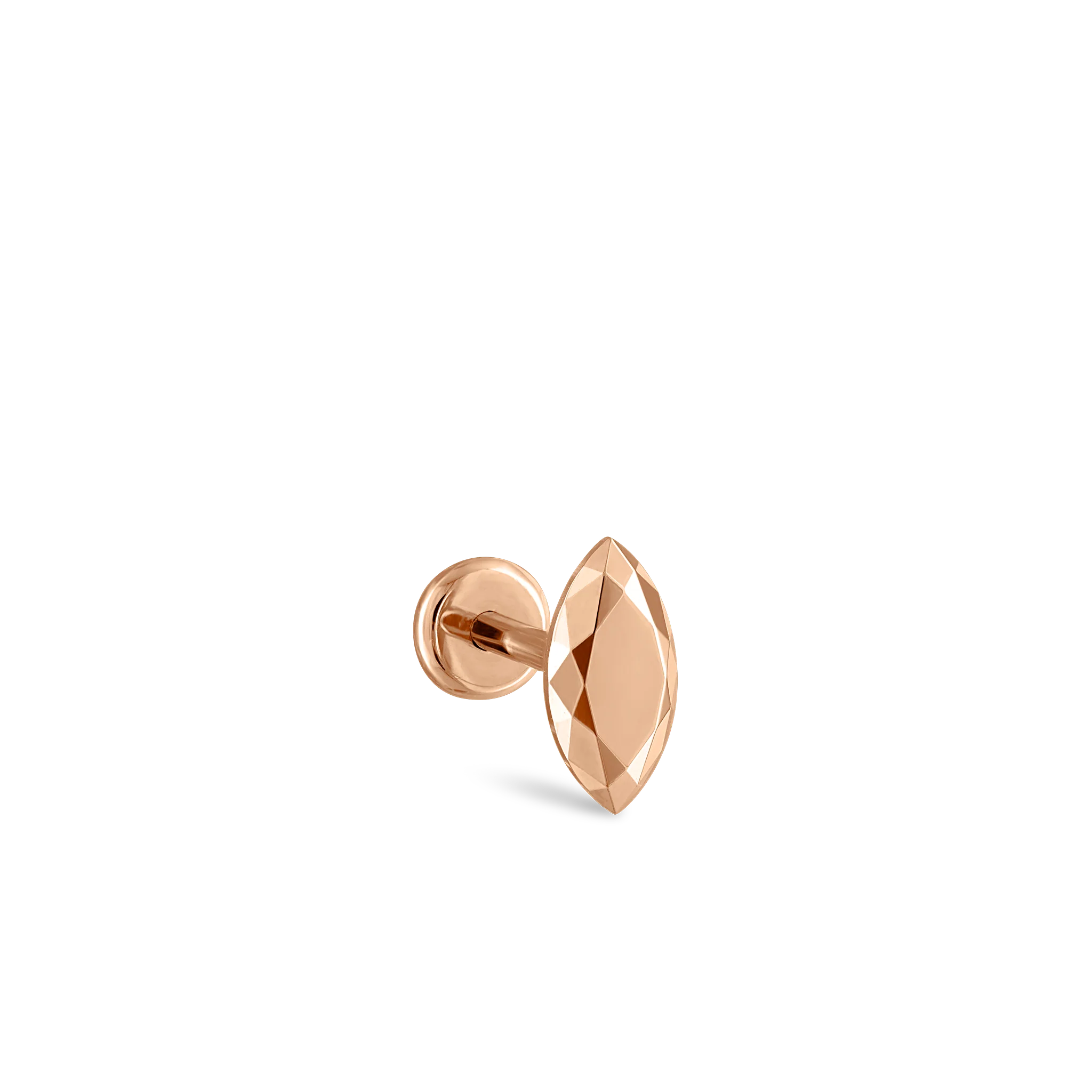 Faceted Gold Marquise Threaded Stud Earring - Image 48