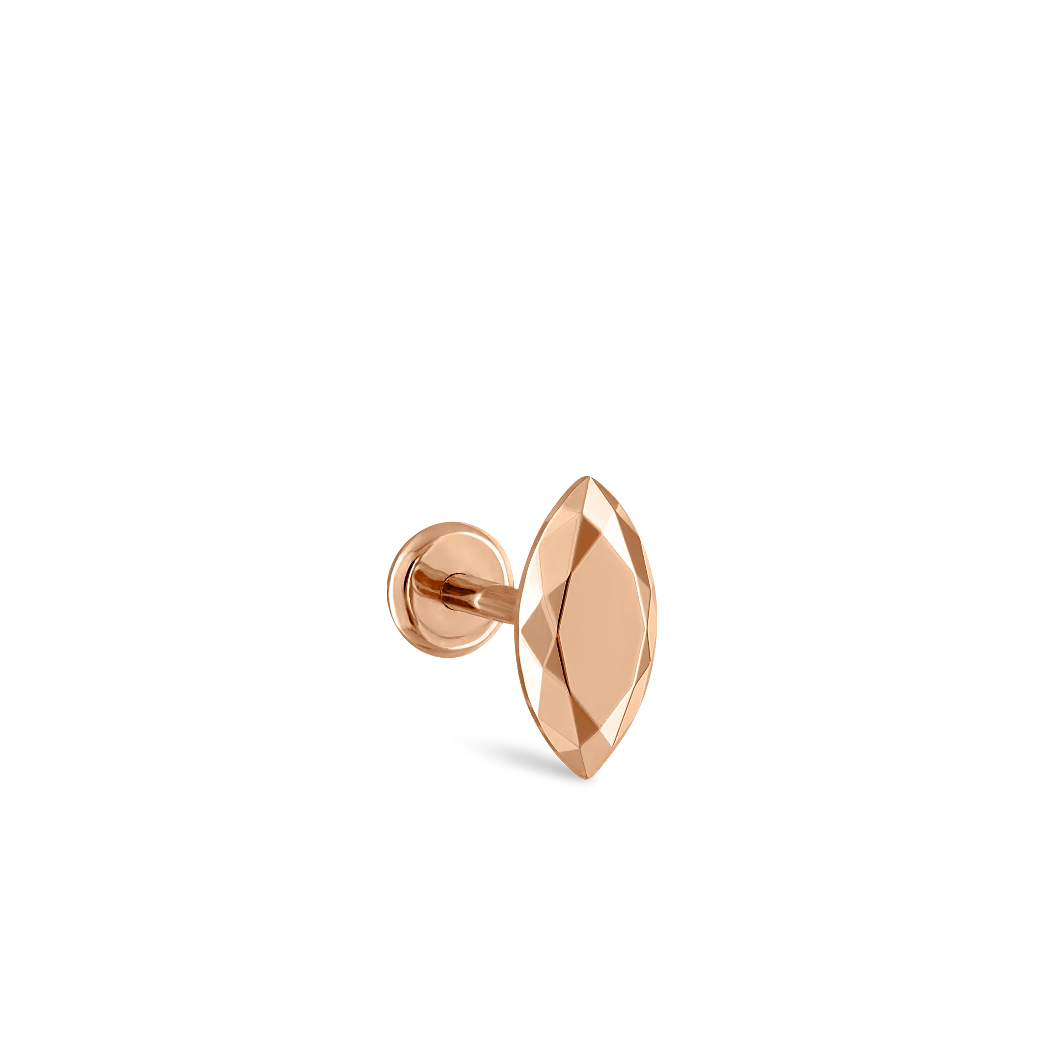 Faceted Gold Marquise Threaded Stud Earring - Image 51