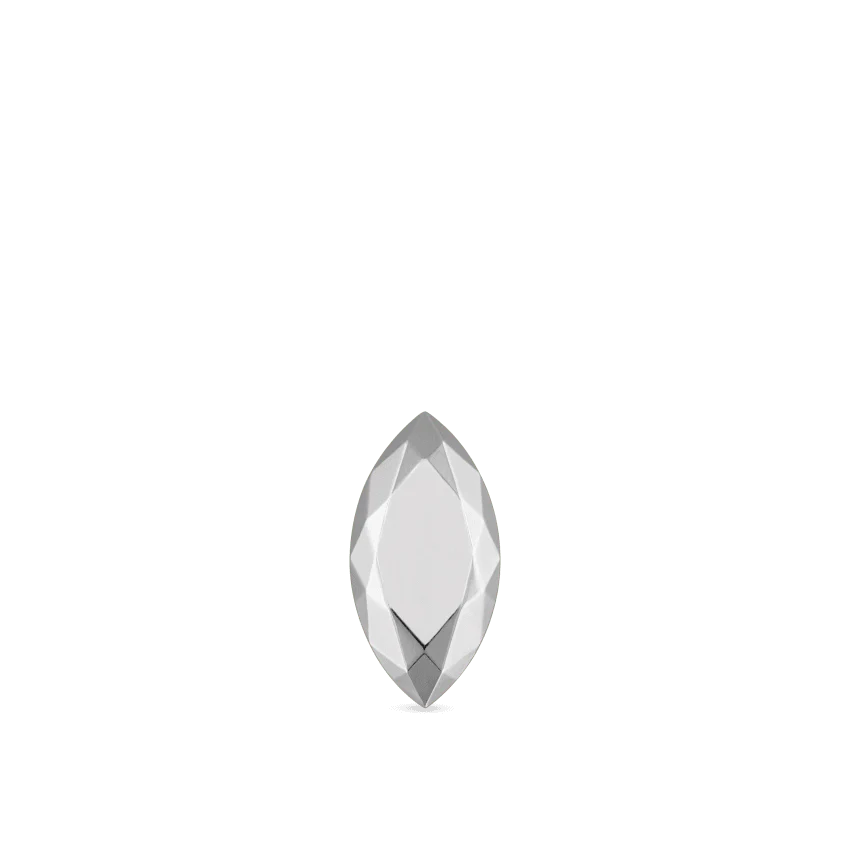 Faceted Gold Marquise Threaded Stud Earring With Titanium Backing - Image 15
