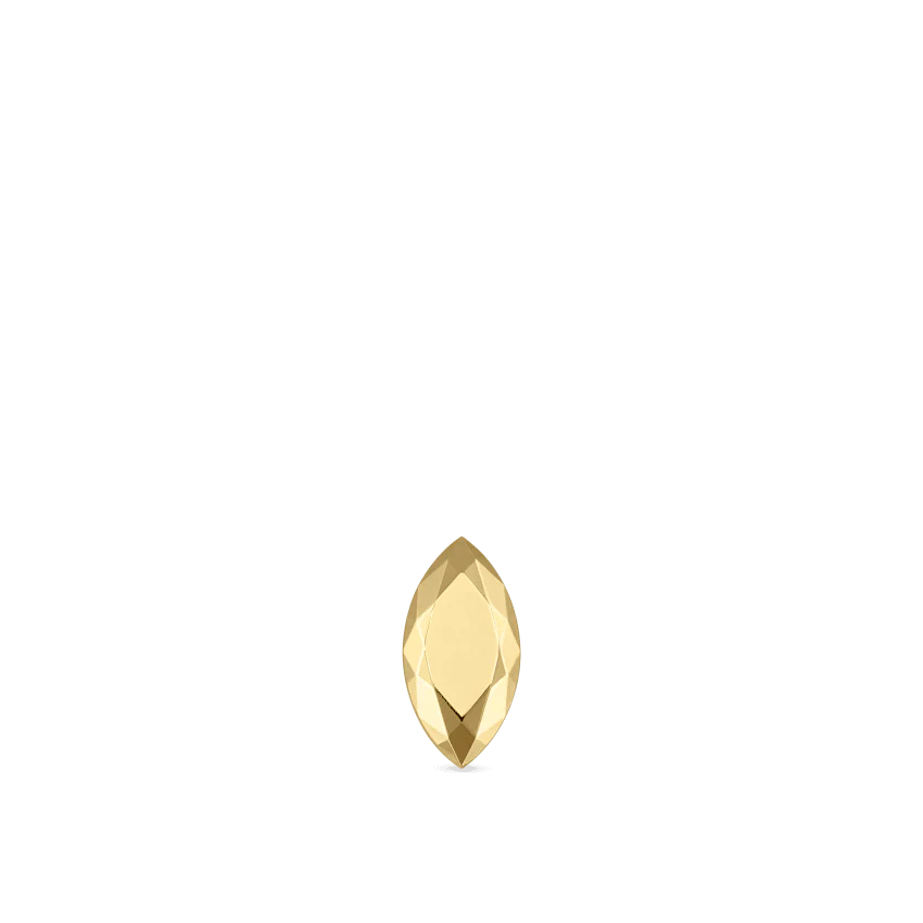 Faceted Gold Marquise Threaded Stud Earring With Titanium Backing - Image 18