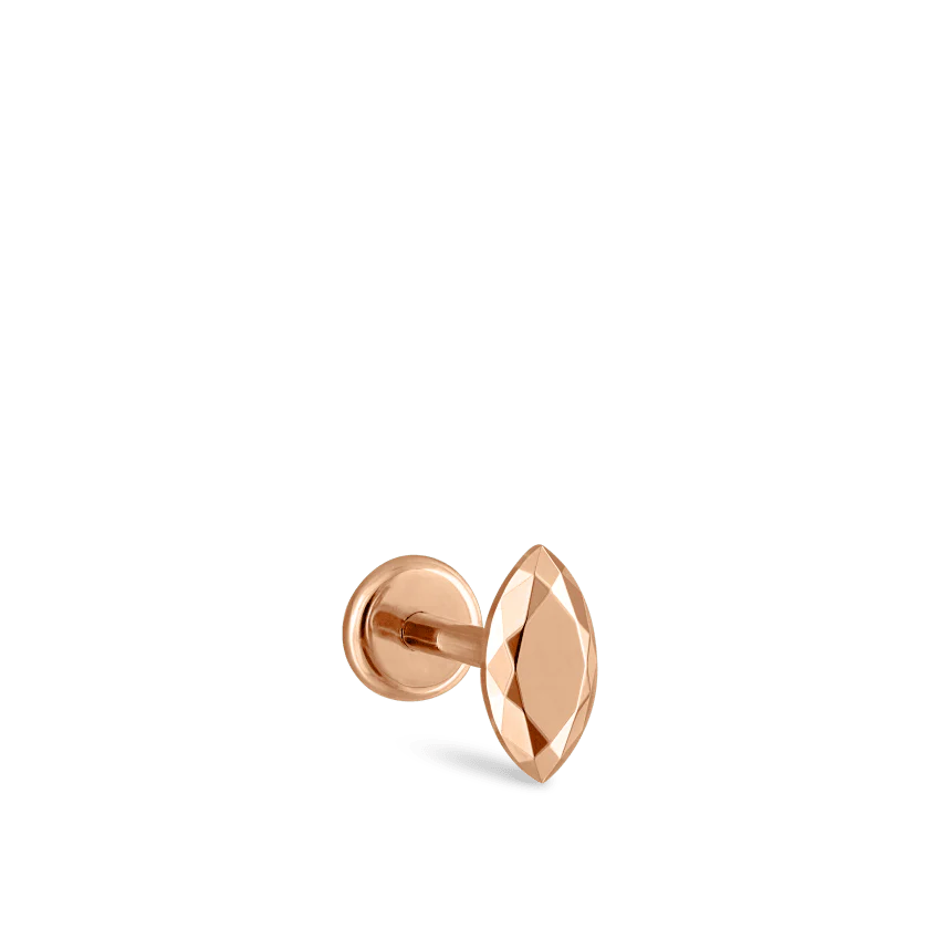 Faceted Gold Marquise Threaded Stud Earring With Titanium Backing - Image 31