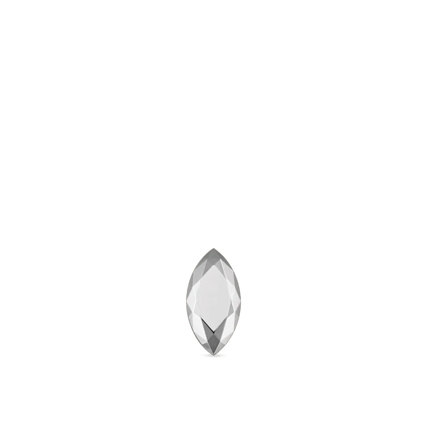 Faceted Gold Marquise Threaded Stud Earring With Titanium Backing - Image 4