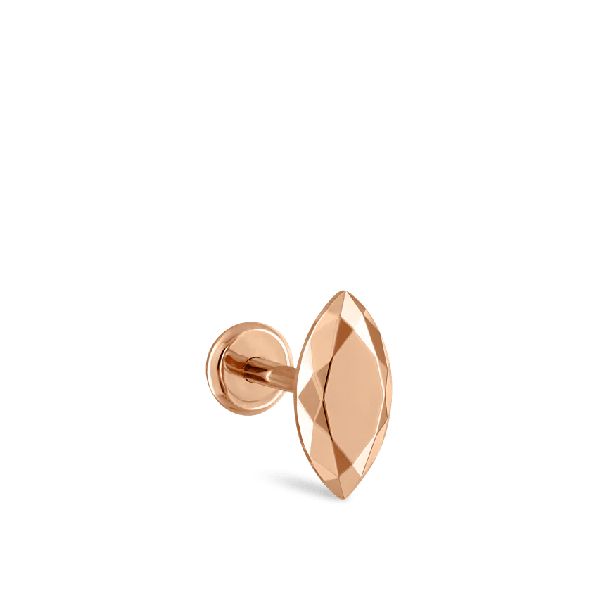 Faceted Gold Marquise Threaded Stud Earring With Titanium Backing - Image 42