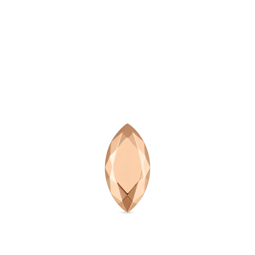 Faceted Gold Marquise Threaded Stud Earring With Titanium Backing - Image 43