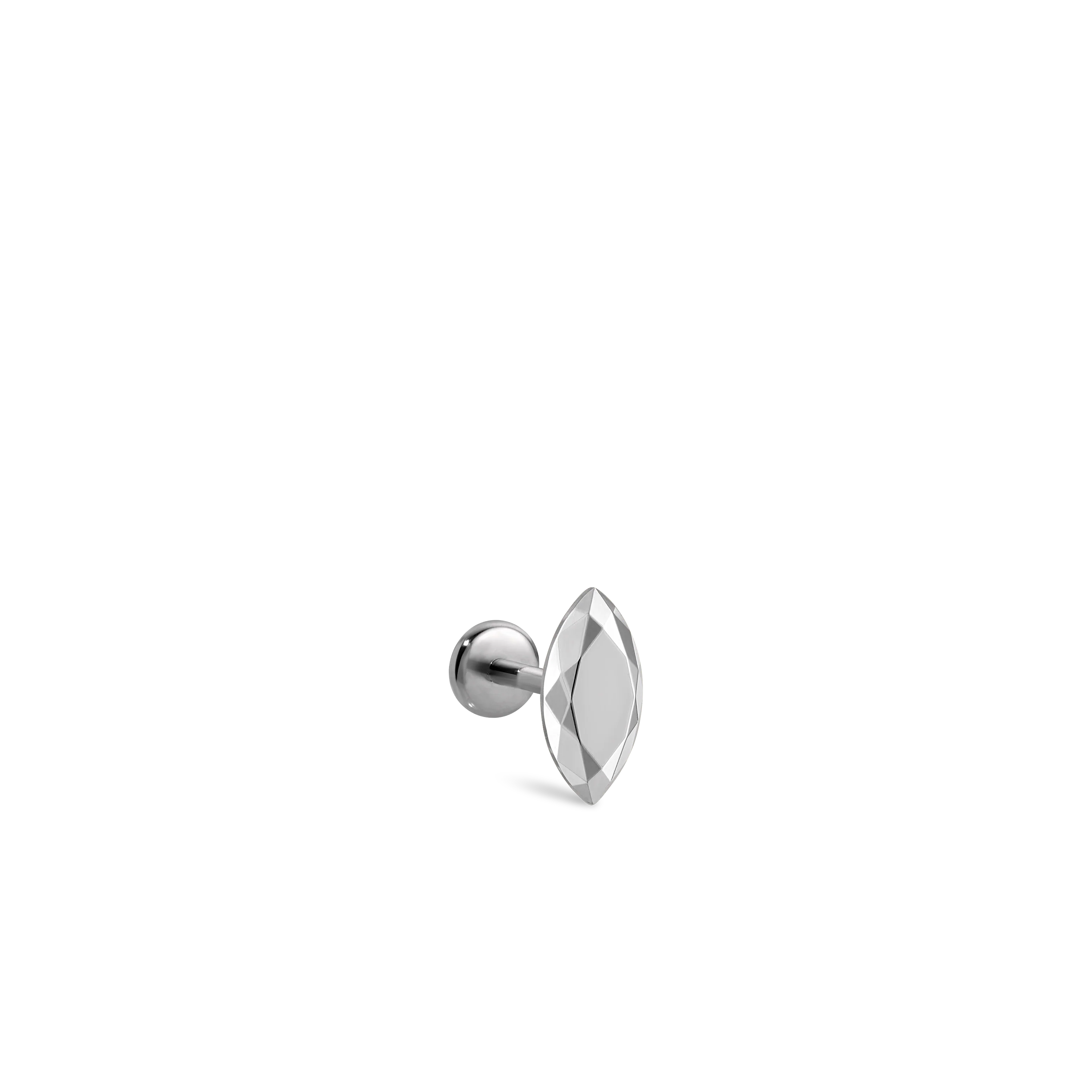 Faceted Gold Marquise Threaded Stud Earring With Titanium Backing - Image 50