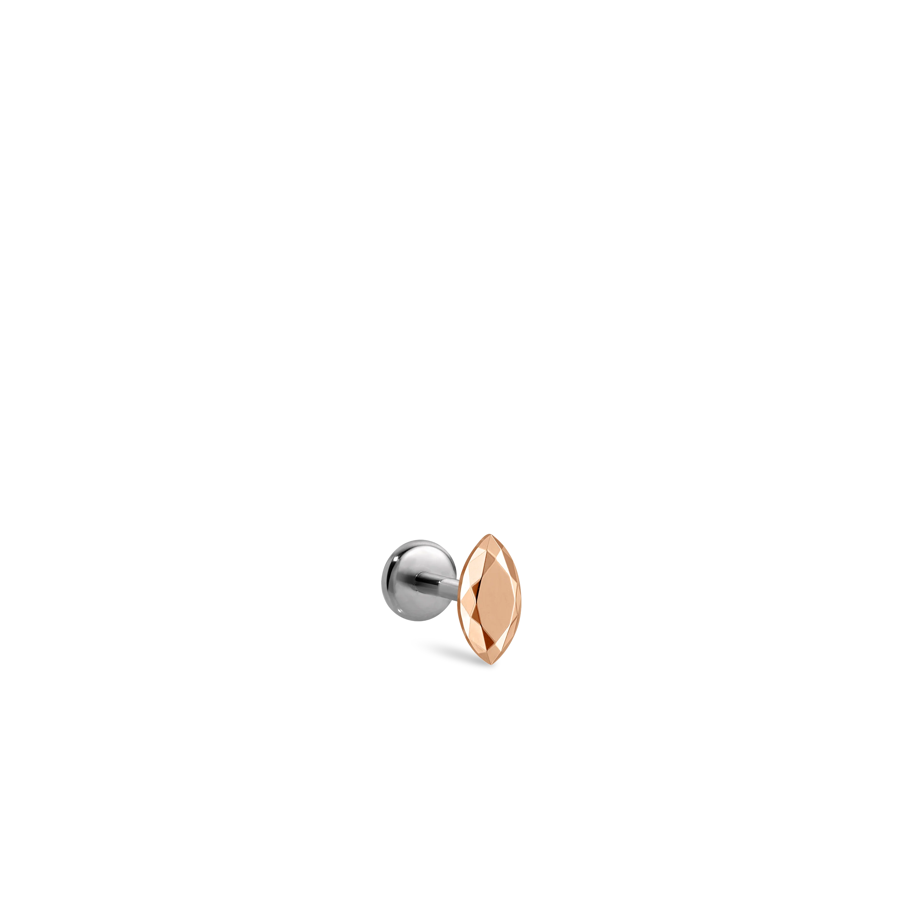 Faceted Gold Marquise Threaded Stud Earring With Titanium Backing - Image 51