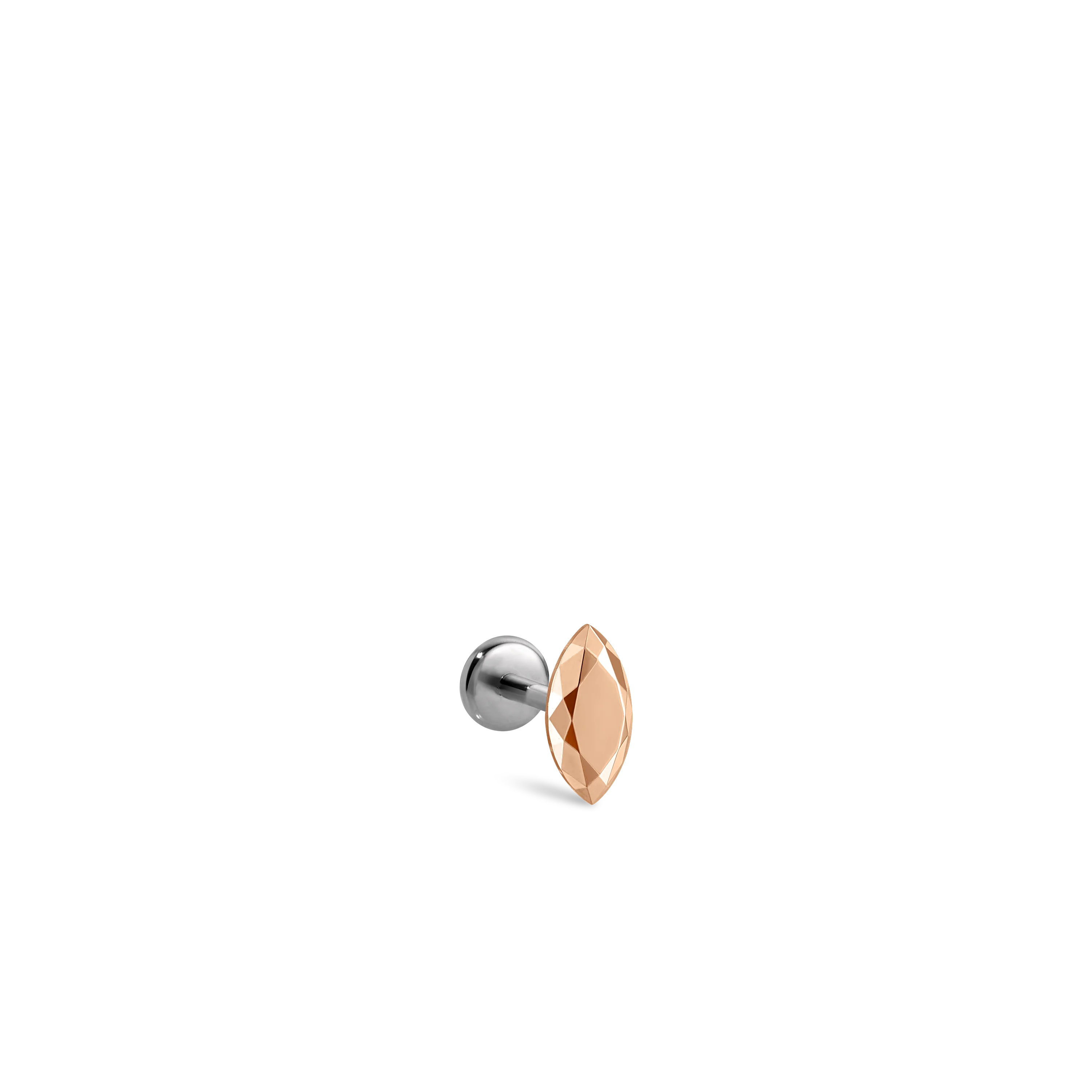 Faceted Gold Marquise Threaded Stud Earring With Titanium Backing - Image 52