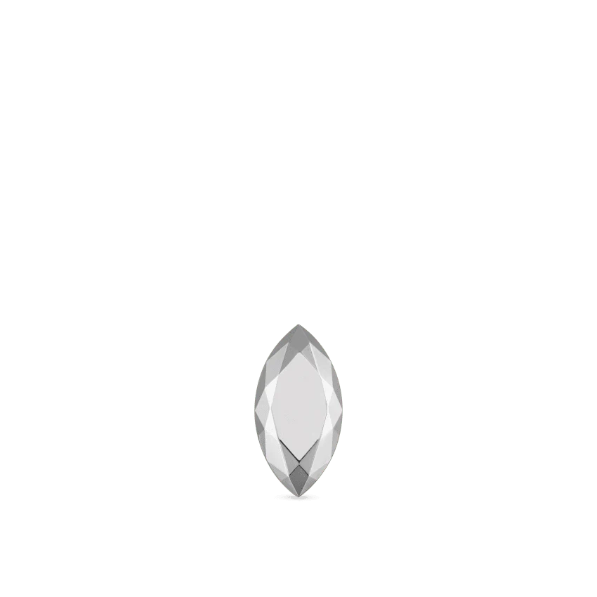 Faceted Gold Marquise Threaded Stud Earring With Titanium Backing - Image 9