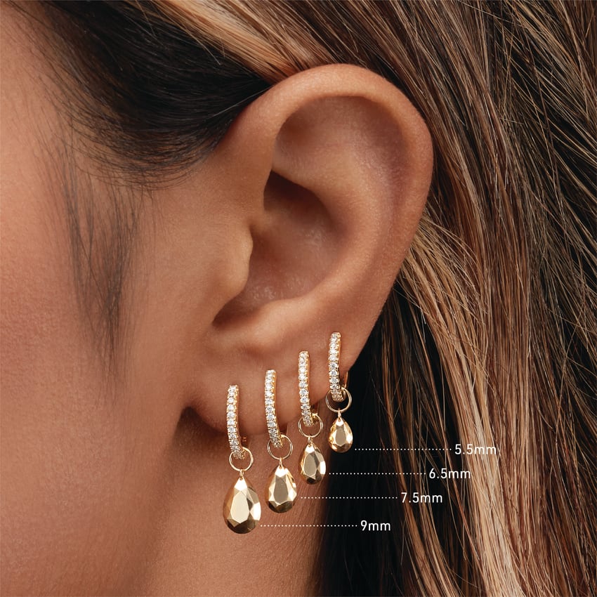 Faceted Gold Pear Charm - Image 24