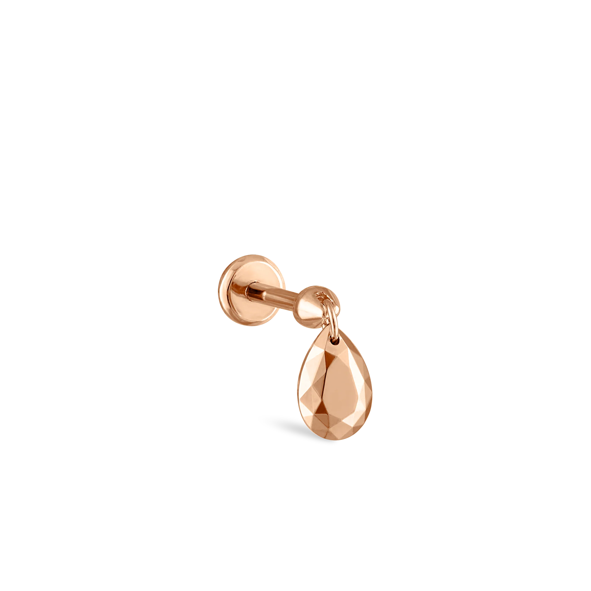 Faceted Gold Pear Threaded Charm Earring - Image 42