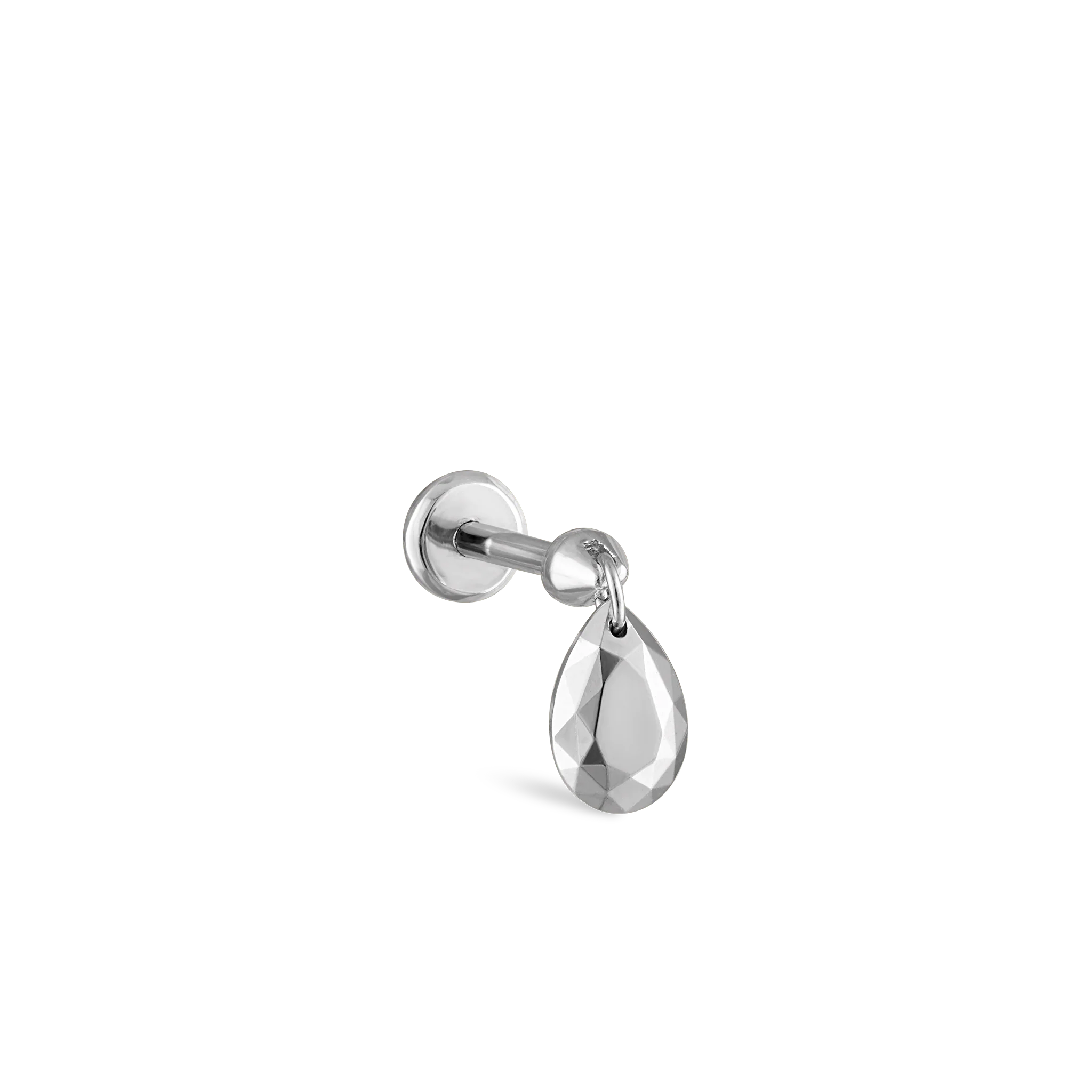 Faceted Gold Pear Threaded Charm Earring - Image 43