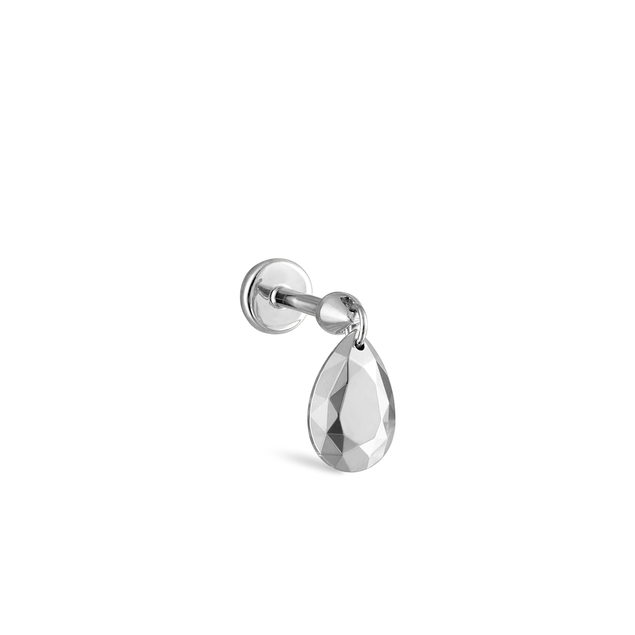 Faceted Gold Pear Threaded Charm Earring - Image 46