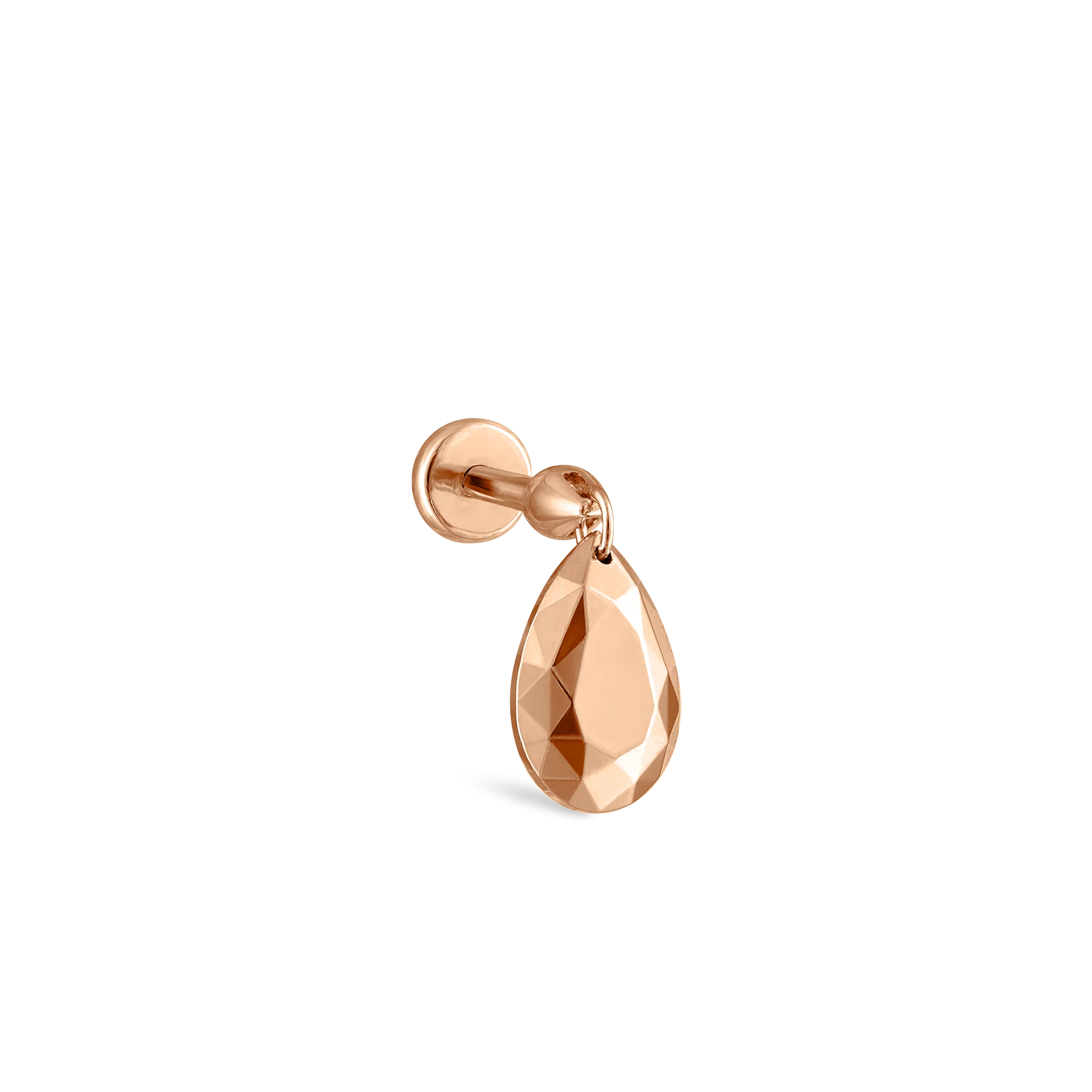 Faceted Gold Pear Threaded Charm Earring - Image 48